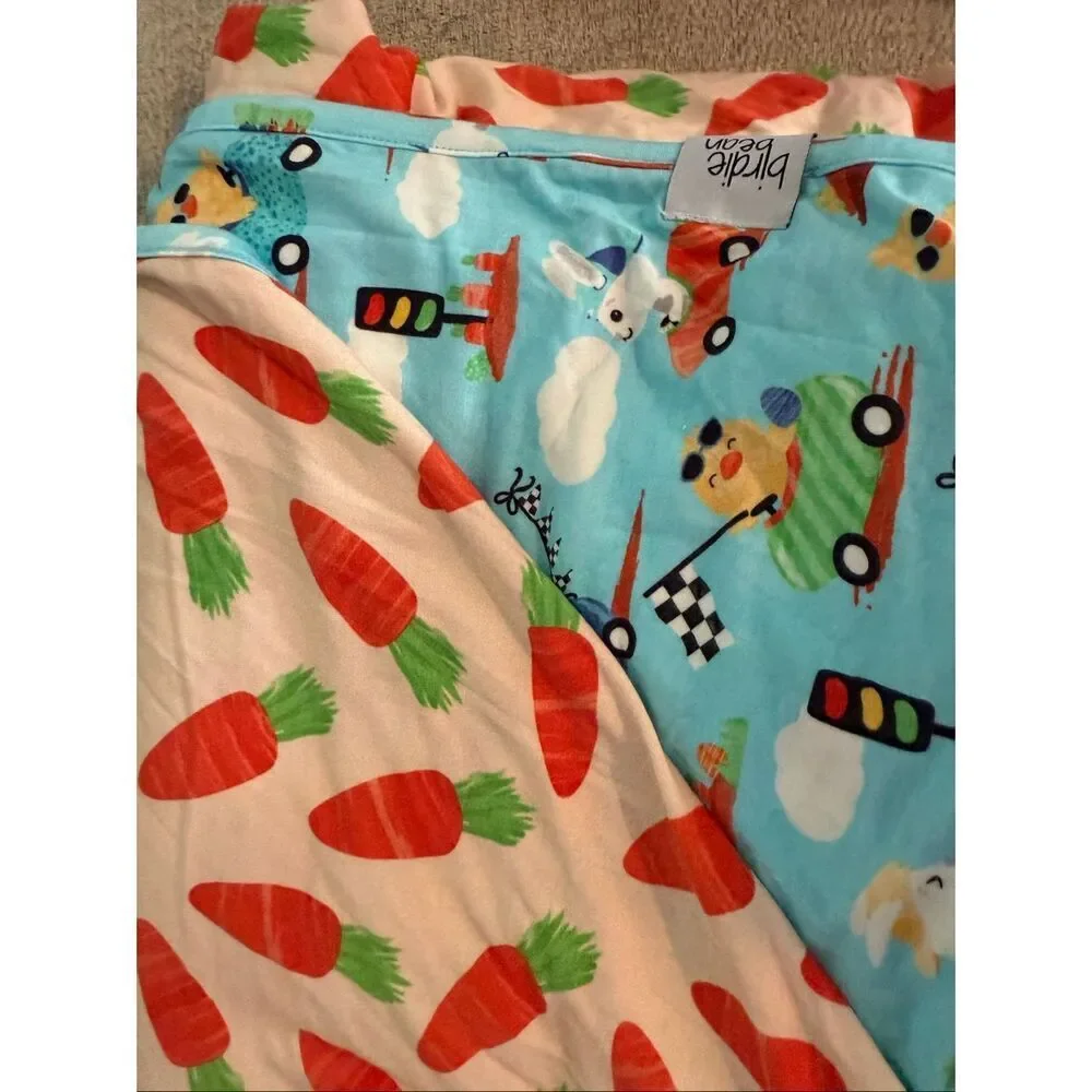 NWOT Birdie Bean Bamboo Judah and Ezra Stroller Blanket 44”x44”